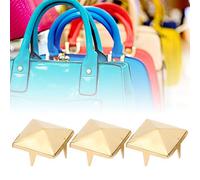 Generic 100 Pz Piramide Quadrata Rivetto Punk Decorazione Borchie per Braccialetti in Pelle Abbigliamento Scarpe Ottone Oro Argento 10mm 12mm 15mm (GOLD #12)