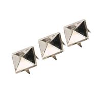 Generic 100 Pz Piramide Quadrata Rivetto Punk Decorazione Borchie per Braccialetti in Pelle Abbigliamento Scarpe Ottone Oro Argento 10mm 12mm 15mm (SILVER #15)