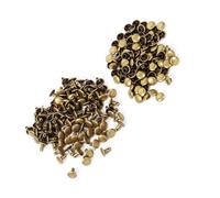 Generic 100 Pz Rivetti Rapidi Borchie in Metallo Borchie in Pelle 8X8mm Rivetti a Doppio Cappuccio in Pelle per Artigianato in Fai da Te (Bronzo)