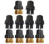 Generic 10pezzi Testine Spazzola per Pulizia a Vapore Multiuso per Uso Domestico, Set di Spazzole in Plastica e Rame Potenti per Macchina Pulitrice Colore Casuale