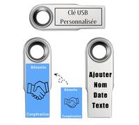 Generic 128 GB/64 GB/32 GB Chiavetta USB Personalizzata con Il Tuo Testo Foto e Logo, Trasferimento/Lettura Veloce (B / 64GB)