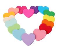 Generic 16 foglietti adesivi a forma di cuore per San Valentino, colorati, 7,1 x 7,1 cm, a forma di cuore, autoadesivi, rimovibili, per i più piccoli, forniture per attività degli insegnanti, casa e