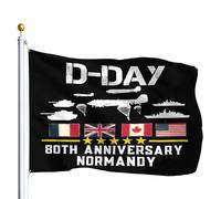 Generic 1944 D Day 2024 80Th Anniversary Bandiera Da Cortile 90X150Cm Stagionale Appendere Bandiera Da Esterno Banner Per Patio Decorazione Sport