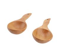 Generic 2 Cucchiai di Legno Premium con Manico Spesso, Mestolo Antiaderente per la, Miscelazione, 21,5x8,5 Cm, Set in Legno di Faggio