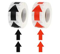 Generic 2 etichette adesive a forma di freccia, 500 pezzi/rotolo, 3,3 x 5,1 cm, colore rosso e nero, cartelli adesivi a forma di freccia per scrapbooking fai da te artigianato organizzazione