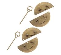Generic 2 Pezzi Chiusura Vintage Rotonda per Mobili Antichi con Fermo Scatto Serratura Classica in Metallo Resistente per Scatole