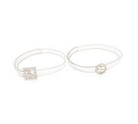Generic 2 Pezzi Cintura Donna Vita Elegante Perle e Strass, Lega di Zinco Leggera e Regolabile, Accessorio Oro per Abito da Sposa e Cerimonia