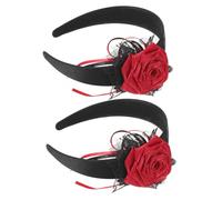 Generic 2 Pezzi Fascia Goth con Artificiali Realistiche Copricapo Floreale per Donne e Sposa Accessorio Halloween e Cosplay dei Morti