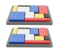 Generic 2 Pezzi Gioco Educativo Puzzle per 88 Livelli, Blocchi Geometrici in Abs, Migliora Ragionamento la Coordinazione Mano-occhio, per Sviluppo Precoce