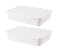 Generic 2 Pezzi Pizza Proofing Box Contenitore Impilabile Impasto con Coperchio Vassoio Multiuso Adatto per Casa Conservazione Alimenti Preparazione, 2 Pezzi