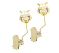 Generic 2 Pezzi Supporto per Spartiti per Tromba in Metallo Placcato Oro, Resistente e Stabile, Clip Leggera per Strumenti a Fiato, per Bande in Marcia e Uso All'aperto