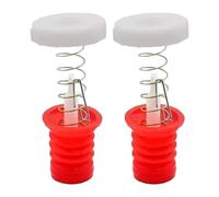 Generic 2 Pezzi Valvola di Scarico Lavatrice Rubinetto di Drenaggio Molla a Tenuta Stagna Plug di Sostituzione in Gomma Adatta per Accessori Manutenzione Ric, Rosso