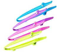 Generic 2 pz pinza alimentare multifunzionale a forma di coccodrillo, silicone, 20 x 3 x 1,5 cm, colori brillanti/vivaci, 1 pezzo