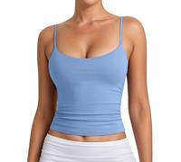 Generic-2026 - Canottiera da donna basic, con collo doppio, regolabile, senza maniche, per Generic, Blu, M
