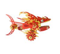 generic 211+PCS 3D Metallo Megalodon Modello Puzzle Kit, Alta Difficoltà 3D DIY Puzzle Meccanico, Modelli in Metallo per adulti da costruire