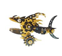generic 211+PCS 3D Metallo Megalodon Modello Puzzle Kit, Alta Difficoltà 3D DIY Puzzle Meccanico, Modelli in Metallo per adulti da costruire