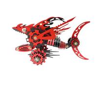 generic 211+PCS 3D Metallo Megalodon Modello Puzzle Kit, Alta Difficoltà 3D DIY Puzzle Meccanico, Modelli in Metallo per adulti da costruire