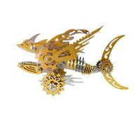 generic 211+PCS 3D Metallo Megalodon Modello Puzzle Kit, Alta Difficoltà 3D DIY Puzzle Meccanico, Modelli in Metallo per adulti da costruire