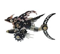 generic 211+PCS 3D Metallo Megalodon Modello Puzzle Kit, Alta Difficoltà 3D DIY Puzzle Meccanico, Modelli in Metallo per adulti da costruire