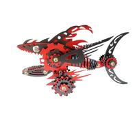 generic 211+PCS 3D Metallo Megalodon Modello Puzzle Kit, Alta Difficoltà 3D DIY Puzzle Meccanico, Modelli in Metallo per adulti da costruire