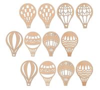 Generic 24 Pezzi Fette di Legno per Graffiti Fai da Te Mongolfiera, Decorazioni Artigianali Dipinte a Mano, Trucioli di Legno Grezzo Lisci per Creatività e Manualità