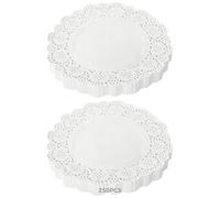Generic 250 tovagliette di carta usa e getta dorate, 30,5 cm, design rotondo in pizzo, ideali per matrimoni e feste, assorbono l'olio, uso versatile