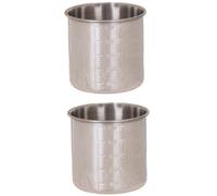 Generic 2x Tazza di Misurazione di Riso Giapponese in Acciaio Inossidabile Argento 7*7cm