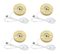 Generic 3.1 In Base Luce A Led Rotonda, 4 Pz,Display Alimentato Usb, Luce Calda, Espositore Di Cristallo, Per La Decorazione Domestica