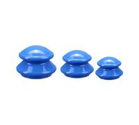 Generic 3 Pezzi Cupping Set Silicone Massaggio Professionale Ventosa Suzione Unica Manico Ergonomico Adatto a Massaggiatore E Casa, blu scuro