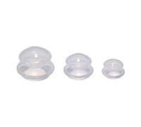 Generic 3 Pezzi Cupping Set Silicone Massaggio Professionale Ventosa Suzione Unica Manico Ergonomico Adatto a Massaggiatore E Casa, Chiaro