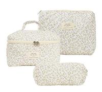 Generic 3 pezzi di set di sacchetti cosmetici Make -Up Borse, sacchetto culturale Donne set estetico roba pulita ragazza coquette estetica sacca da viaggio di fiori per viaggi di bellezza sa