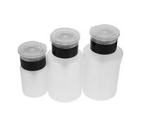 Generic 3 Pezzi Flaconi Pompa Smalto Vuoti Bottiglie Plastiche Push Dispenser Nero per Rimuovere Smalto e Makeup Casa e Salone