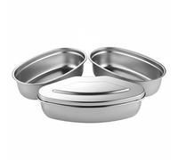 Generic 3Pcs Food Steamer Scatole con Coperchi Mini Pentole a Vapore Inserto Multifunzionale Contenitore per Cibo Vapore Vassoio Set con Coperchio