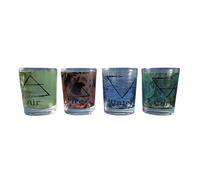 Generic 4 bicchieri tealight portacandele sciamano rituale magia 4 elementi fuoco acqua terra aria tealight candela sottobicchiere