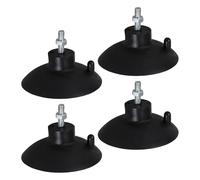 Generic 4 Piedini a Ventosa Commerciali M6 in Plastica Nera con Dadi Esagonali, Antivibrazione e Antiscivolo per Attrezzature da Cucina, Accessori per Mobili senza Foratura per