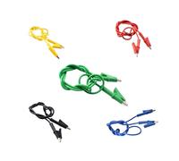 Generic 5 cavi di prova con clip a coccodrillo, cavi elettrici a doppia estremità, clip isolate ad alta tensione, cavo da 1 m, test di laboratorio automobilistico