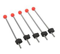 Generic 5 Pezzi Mini Punta per Canna da Pesca Sul Ghiaccio Invernale in Acciaio Inossidabile Materiale EVA Molla a Sfera Rossa Punta per Canna da Pesca Sul Ghiaccio Portatile per Rocce Oceaniche (S)