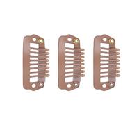 Generic 50 Clip per Parrucche con Pettine a Scatto, 8 Punte, Impugnature per Capelli in Acciaio Inossidabile per Parrucche di Estensione dei Capelli, Connettori Fai Te (Marrone chiaro)