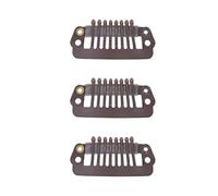 Generic 50 Clip per Parrucche con Pettine a Scatto, 8 Punte, Impugnature per Capelli in Acciaio Inossidabile per Parrucche di Estensione dei Capelli, Connettori Fai Te (Marrone scuro)