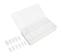 Generic 550 Pezzi Stampa Senza Soluzione di continuità su Punte Trasparenti per Unghie, Materiale ABS Traspirante per Nail Art Fai Te, per Saloni di Bellezza, Scatola di Immagazzinaggio Natalizia