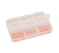 Generic 6 Griglie Scatola Portaoggetti per Perline Metalliche per Nail Art Mini Perline Rotonde in Metallo Decorazione per Nail Artist, con Materiale Robusto Ecologico per la Real (Oro rosato)