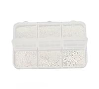 Generic 6 Griglie Scatola Portaoggetti per Perline Metalliche per Nail Art Mini Perline Rotonde in Metallo Decorazione per Nail Artist, con Materiale Robusto Ecologico per la Real (Argento)