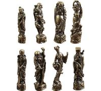 Generic 8 Pezzi Brass Retrò Gli Otto Immortali Che Attraversano Gli Accessori Per Figurine in Miniatura Del Desktop Per Ornamento Fai - -te.