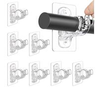 Generic 8 staffe adesive trasparenti per aste per tende, senza trapano, supporto da parete per 6,8 kg, design universale per aste da 0,8 a 4,3 cm, installazione senza danni per doccia, bagno, camera