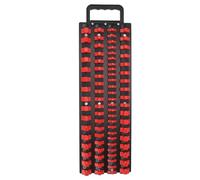 Generic 80 pezzi Heavy Duty Socket Organizer Portable Socket Holder Rack 1/2" X 24 clip 3/8" x 30 clip 1/4" x 26 clip (rosso)