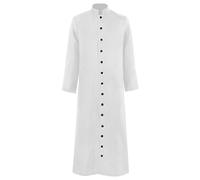Generic Abito da uomo per altare romano, vestaglia da sacerdote, pulpito, paramenti liturgici, uniforme da chiesa, vestaglia cattolica, costume di Halloween, per Halloween, para Hombre, colore bianco