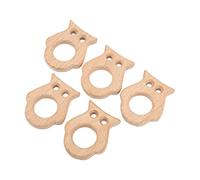 Generic Accessori per Gioielli Fai-da-te Massaggiagengive in Legno per Bambini, Design a Forma di Gufo Non Tossico da 5 Pezzi Dentizione, Materiale in Faggio per Neonati