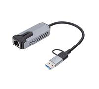 Generic Adattatore da USB C e USB A Ad Alta velocità A Ethernet Convertitore di Rete da 5 Gbps Tipo C A RJ45 per Tablet Laptop Compatibilità Universale Lega di Alluminio per Viaggi e Viaggi D'affari
