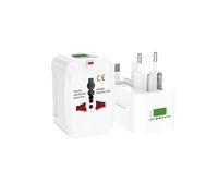 Generic Adattatore da viaggio universale, Tipo E, G, I, A o B, Bianco