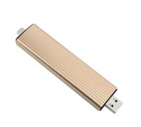 Generic Adattatore per Custodia SSD M.2 NGFF, Custodia per SSD da 10 Gbps Installazione Semplice in Lega di Alluminio a 2 Porte per 2260 2280 (GOLD)